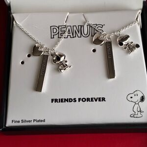Peanuts Silver Necklace Set with Snoopy Charms